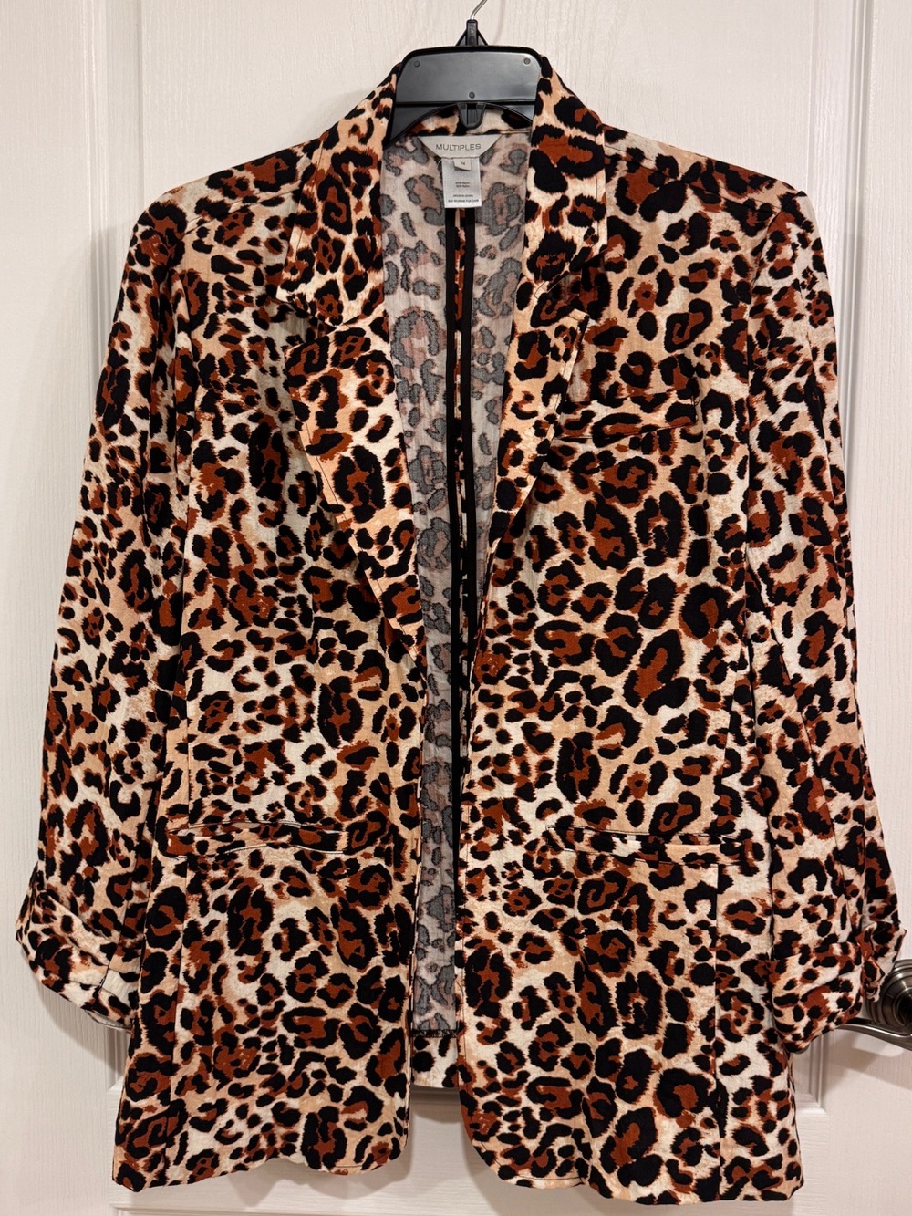 Multiples Leopard Print Blazer - Brown Black Cream